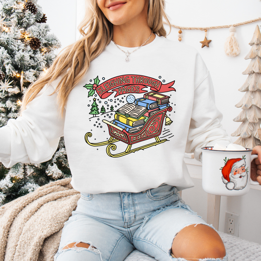Sleighing Through Pages Sweatshirt