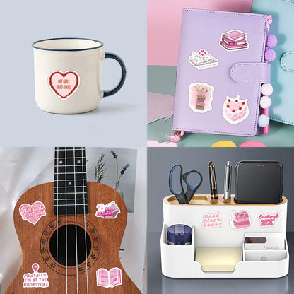 Pink Bookish Sticker Bundle 60pc