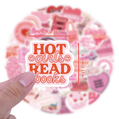 Pink Bookish Sticker Bundle 60pc