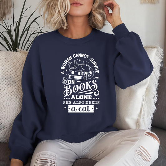 Books & A Cat Sweatshirt