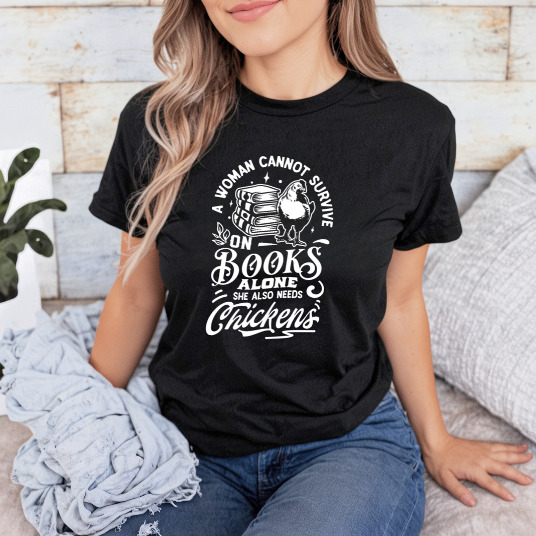 Books & Chickens Tee