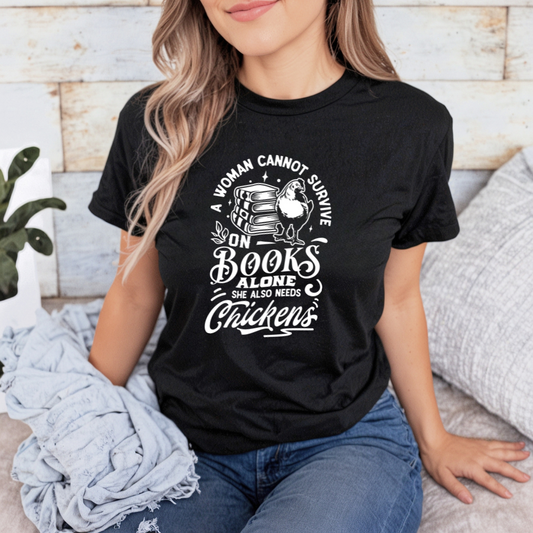 Books & Chickens Tee