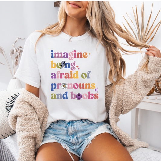 Pronouns and Books Tee